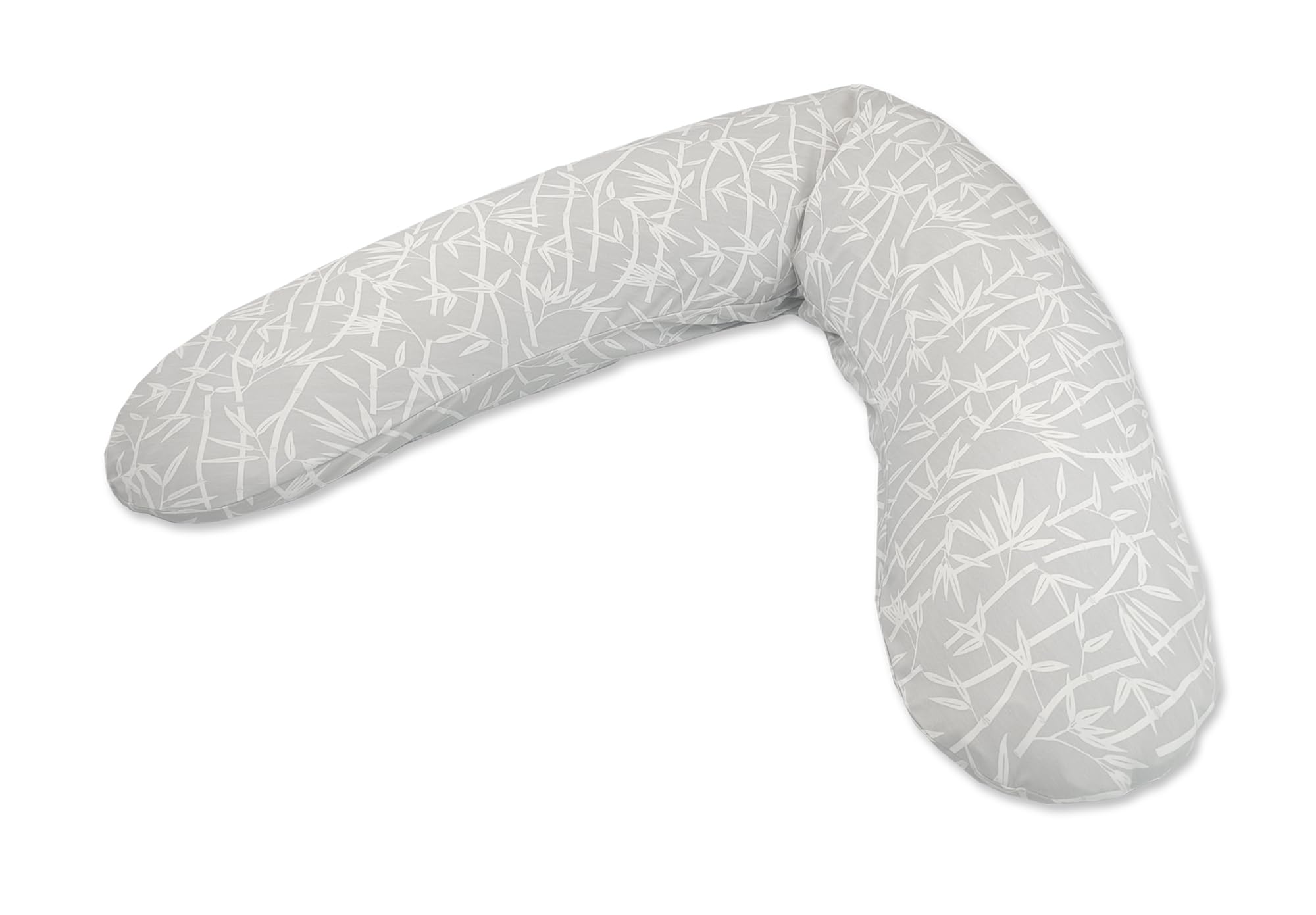 Theraline Cojín original para embarazadas y lactancia, 190 cm, almohada para dormir de lado, cojín de lactancia, microperlas, incluye funda de cojín de lactancia, colección de bambú