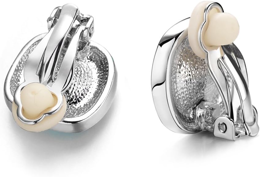 Clip on Earrings Women, 14K Gold Hoop Clip-On Earrings for Women, Hypoallergenic Non Pierced Croissant Earrings