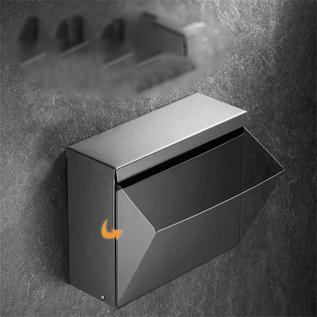 Toilet Paper Box Punch Free Holder Tissue Flat Stainless Steel
