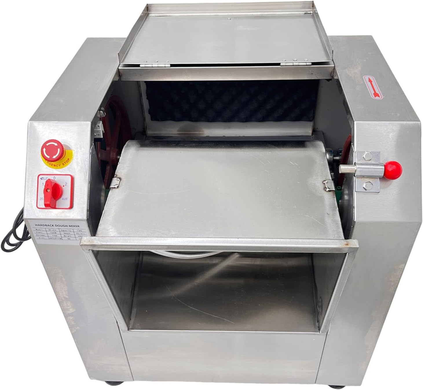 33LBS 1500W Commercial Electric Dough Mixer Dough Blender Machine with 90° Tilt Barrel Stainless Steel Mixing Machine Kitchen Equipment 110V