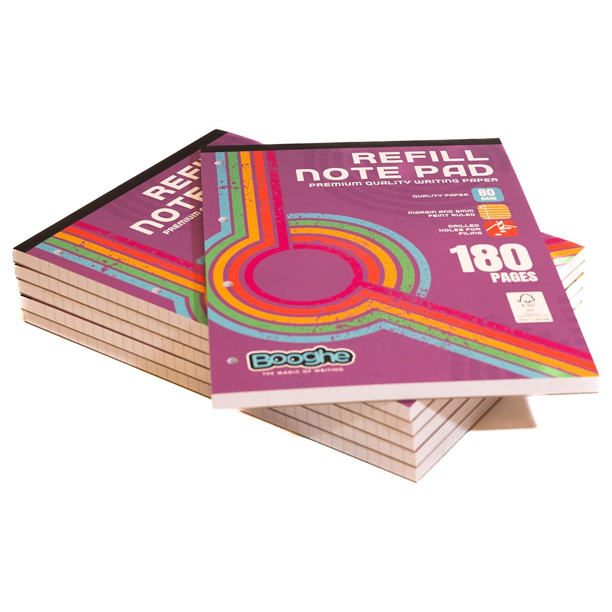 Recambio de papel para cartas (6 unidades, A4, líneas microperforadas, para una fácil extracción de páginas con 180 páginas, papel de carta de alta calidad, 80 g/m², rayado con márgenes,