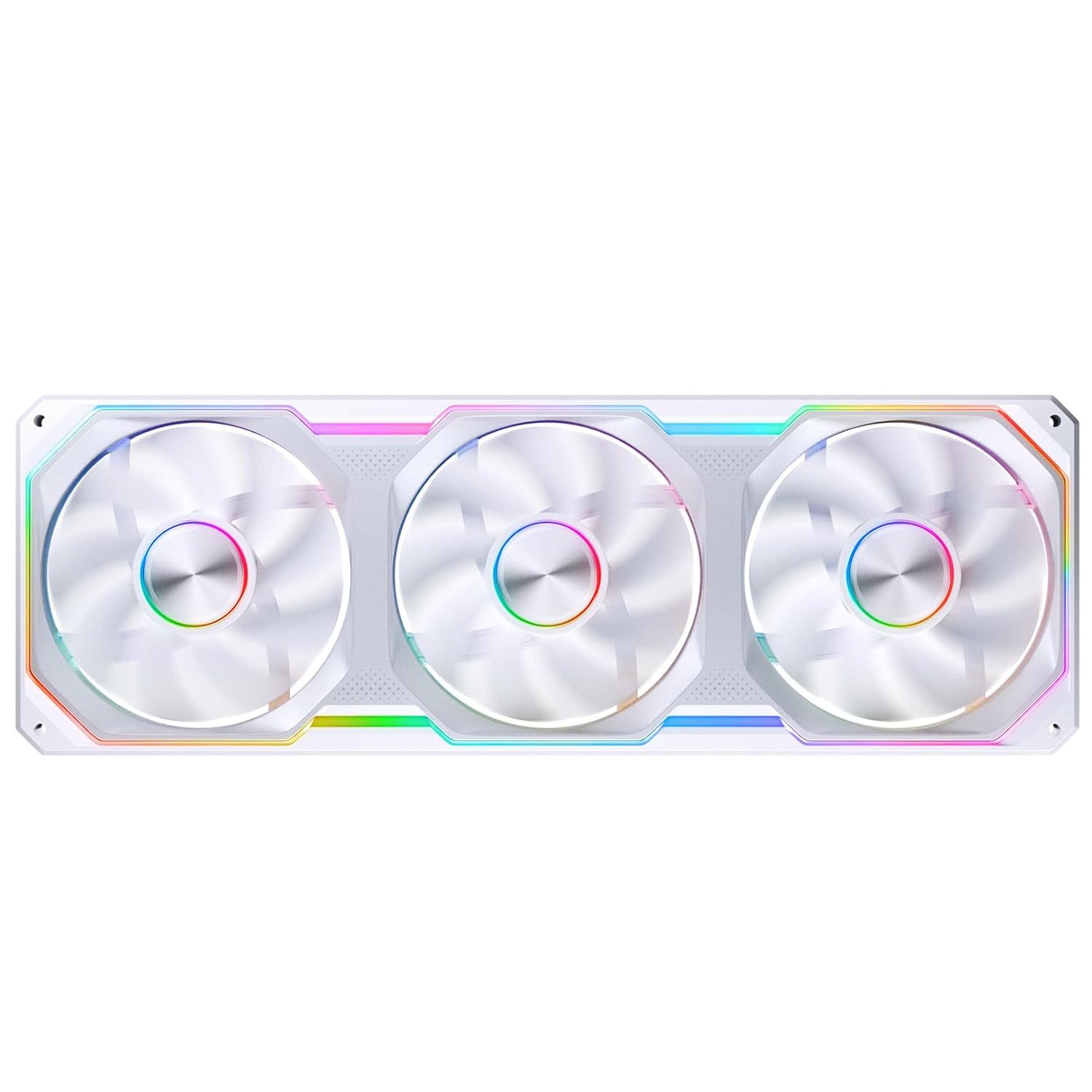 JONSBO XA360WR (Reverse) PC Fan,Reverse Blade Silent Computer Fan, Dual-Light Effect, Switch At Will,All-in-One, Single Frame Unit with3x120mm ARGB Fans,1800RPM,28MM Thick,White