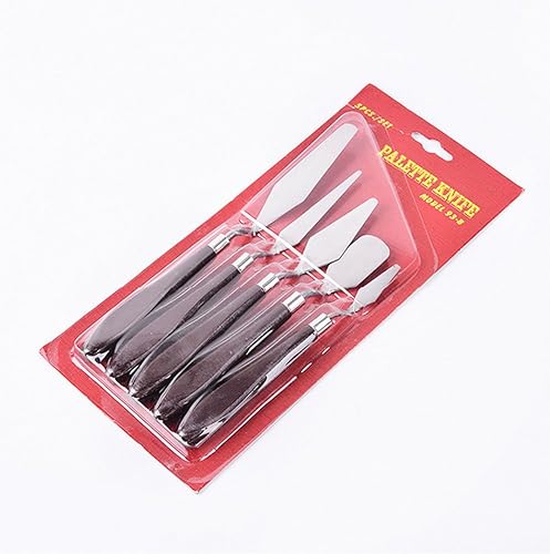 Miniatura 2 de Juego de 5 cuchillos de paleta de pintura de acero inoxidable, espátula, cerámica, arcilla, kit de herramientas para esculpir