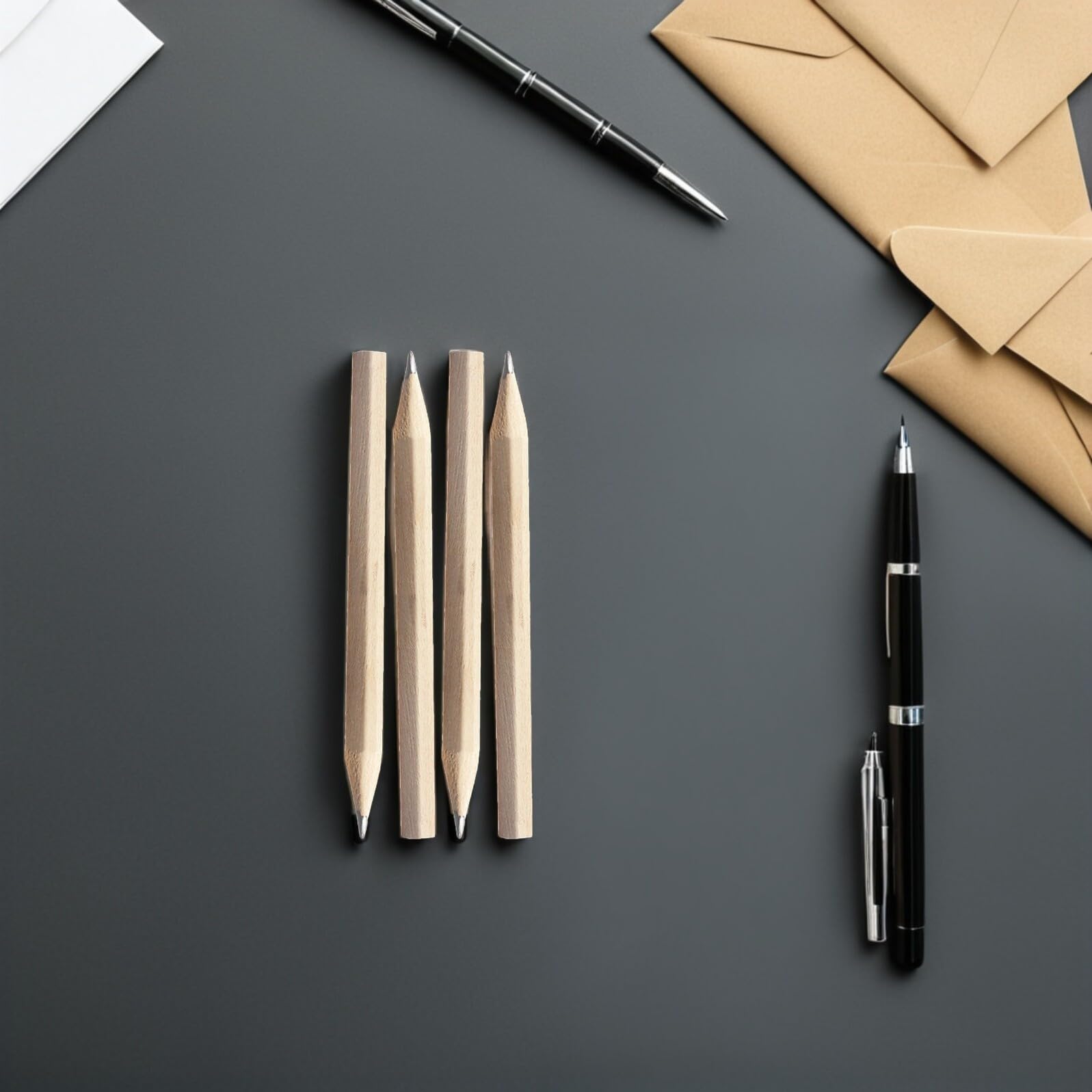 WOONEKY 200pz Mini Matite in Legno Esagonali Corte 8.6cm HB per Bambini e Scuola, Triangolari Ergonomiche Antirottura per Scrittura Disegno e Schizzi