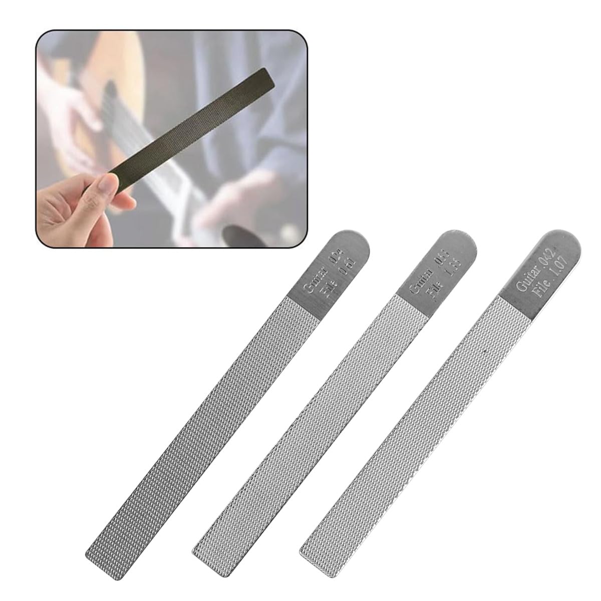 Kit De Limes à Rainurer Pour écrous De Guitare – Professionnel – En Acier Inox – Pour Fentes De Cordes – Outil Luthier