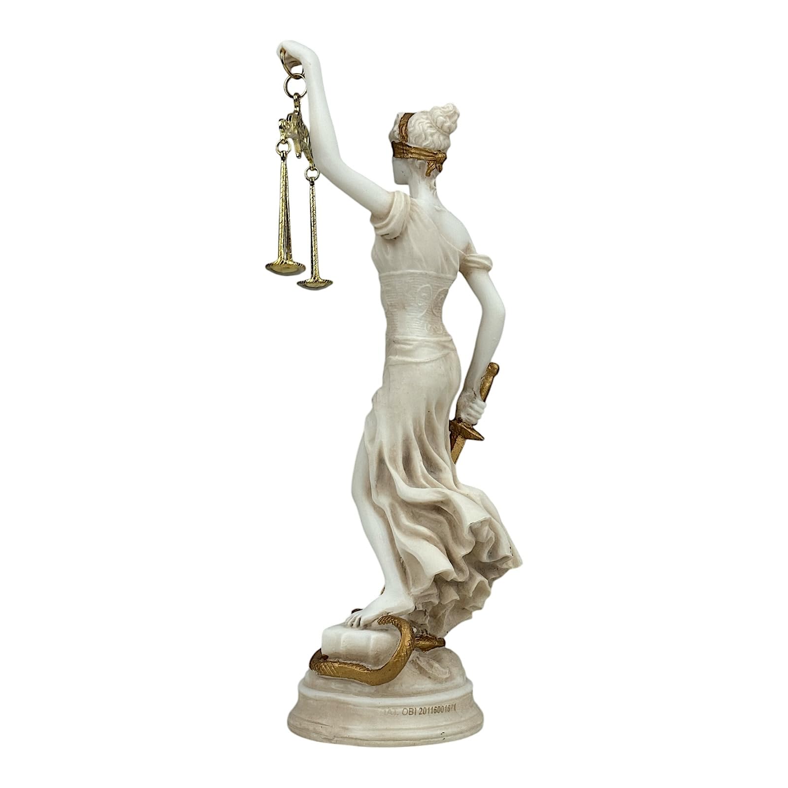 Themis - Estatua de pátina gris de la diosa griega romana de la justicia, 26 cm