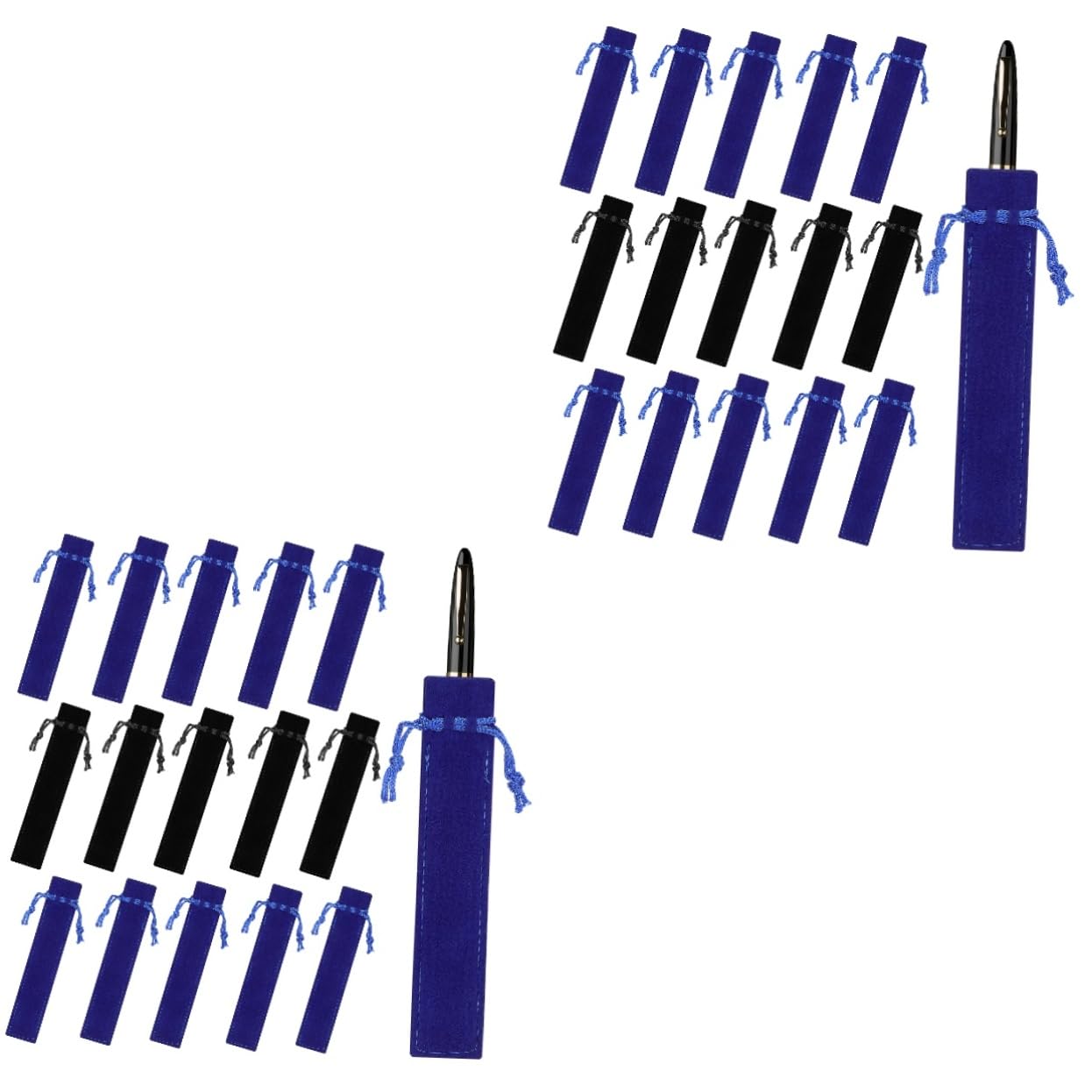 Gadpiparty 2 Set Borsa A Penna in Pile Buste Caso A Matita Maniche in Per Penne Piccolo Borsino A Penna Astuccio Estetico Disegno Blu Protettore Astucci Per Penne Flanella 50 Pezzi*2
