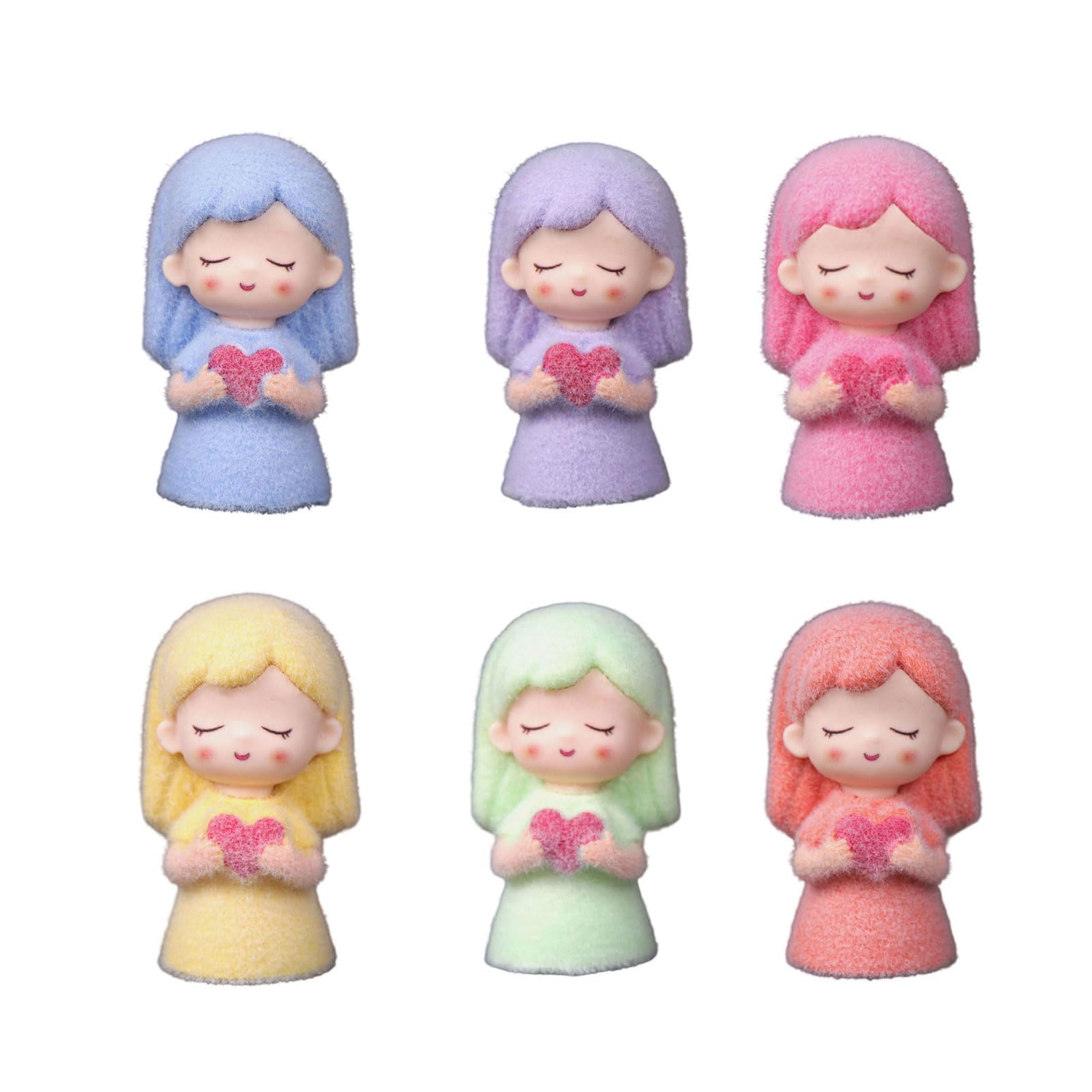 Osniyaw Girls Multicolor Holding Heart Figures, Resin Statues, Sculpture, Table Decoration, Home Decoration, Wedding, Heart Figures