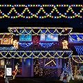 XTF2015 Christmas Lights Outdoor Color Changing 40FT 380 LED Christmas String Lights Extendable 8 Modes, Waterproof Half-Round Christmas Lights for House Roof Eaves Garden Patio(Multicolor)