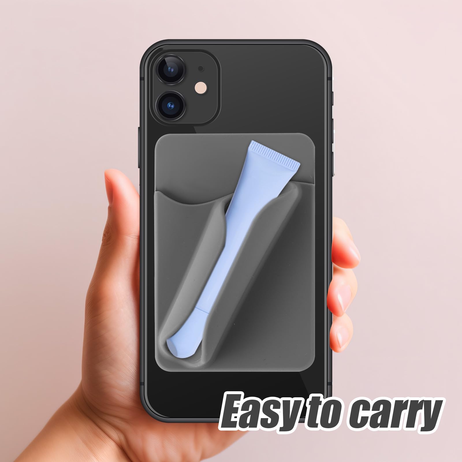 Custodia Porta Rossetto Per Telefono – Supporto Adesivo In Silicone Per Rossetto E Carte, Universale Per IPhone E Android