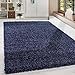 Produktbild HomebyHome Teppich Wohnzimmer Shaggy Hochflor Marineblau Rechteckig 300x400 cm Einfarbig Design - Flauschiger XXL Teppich Schlafzimmer Moderne Extra Weich Pflegeleicht - Carpet Living Room