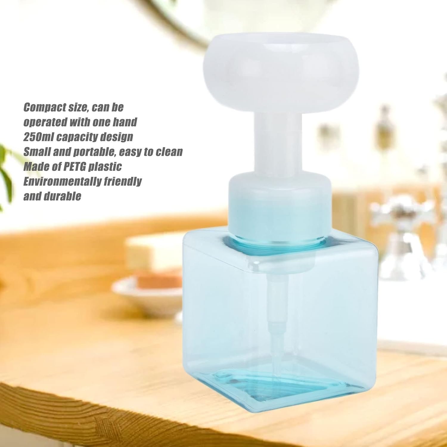 Cyrank Foaming Soap Dispenser, Foaming Hand Soap Dispenser Foaming Dispenser 8.4oz 250ml Flower Shape Refillable Empty Foam Liquid Hand Soap Container Reusable for Bathroom for Liquid Soap - Image 4