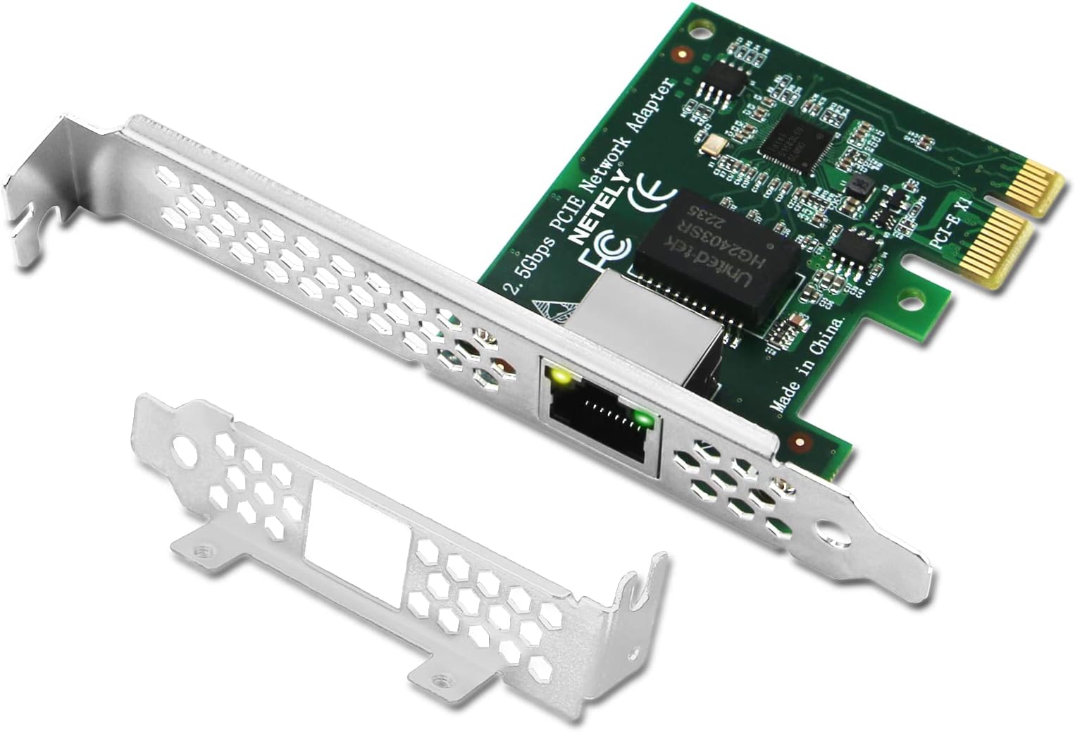 NETELY PCIE 2.5Gbps Ethernet Adapter for Windows 10 11 64bit and Windows Server 2019 2022 Desktop PCs, 2.5GbE PCIE Network Adapter, PCIE NIC Card, Intel I225V 2.5GbE Ethernet Controller (I225-T1)