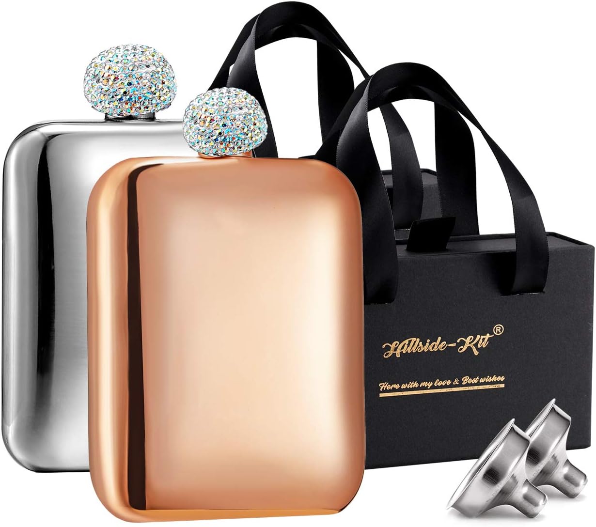 HillsideKit Booze Shot Flask AB Crystal Lid Creative 304