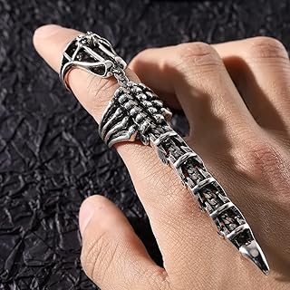 خاتم قابل للطي لمفصل الاصبع بتصميم عقرب وبنمط قوطي من تايرونج، معدن