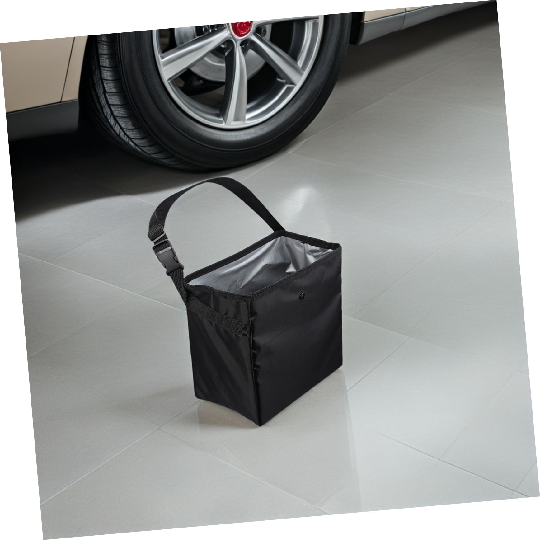 Anneome Auto Mülleimer 2 Stück-pack 8, 5 L aus Nylon und Pvc Schwarz | Tragbare Mehrzweck Boxen, für Werkzeug und Spielzeug, für Reisen, Camping und Zuhause