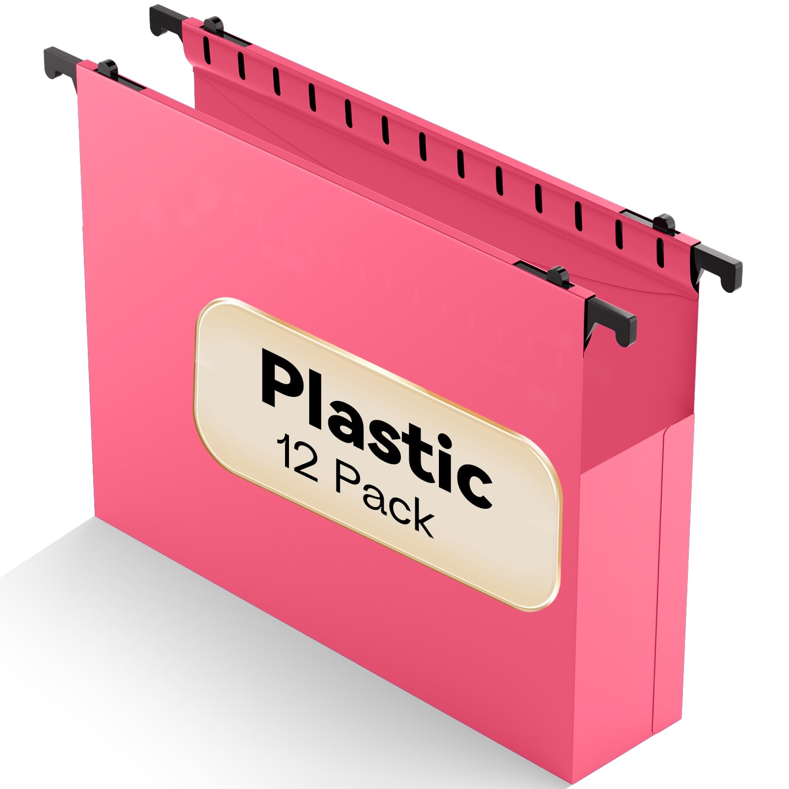 Carpeta colgante de plástico de capacidad extra, tamaño carta, paquete de 12 carpetas colgantes reforzadas, diseño expandible lateral, expansión resistente de 2 pulgadas, organizador colgante