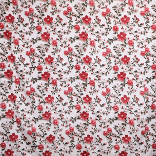 Image of Skyla 7D Bedsheet Double Bed Super King Size with 2 Pillow Covers | Size 108 x 108 Inch | 260 TC Cotton Floral Breathable | Super Soft Printed Bedsheet (Floral Vines)