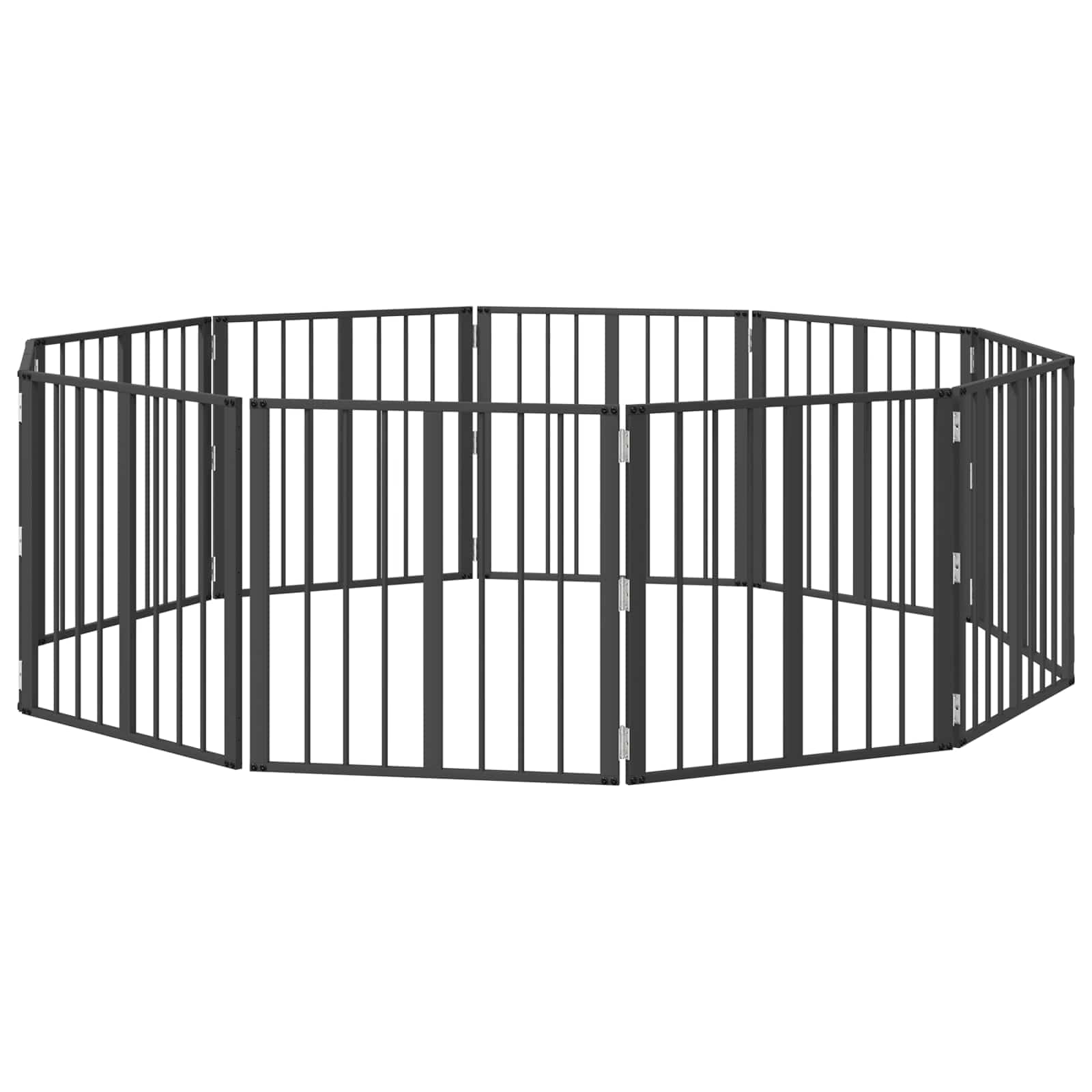 Hundetor 10 Stück Schwarz 60x60 cm Verzinkter Stahl Indoor