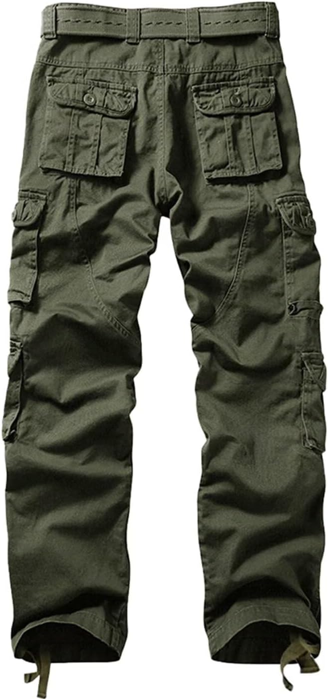KOCTHOMY Casual Cargo Pants for Men Tactical Baggy Cotton Work Pants with Multi Pockets No Belt - Image 3