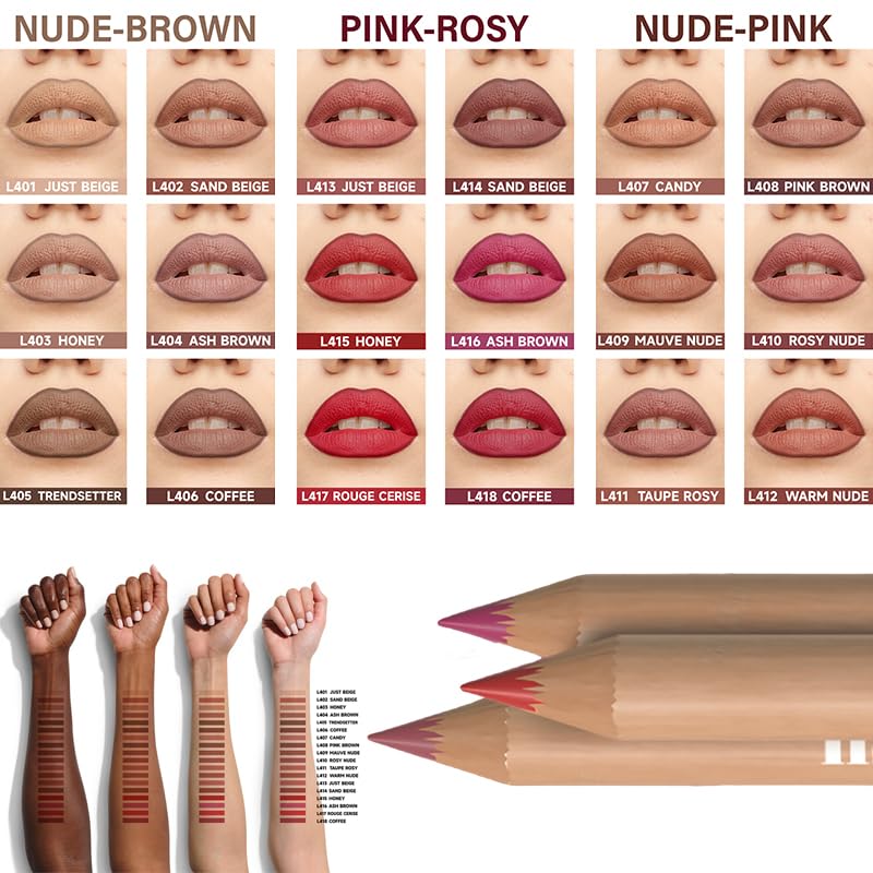 6 PCS Lip Liner Pencil Set, Matte Nude Lip Contour Lipliner, Waterproof Long Lasting Lipstick Lip Liner Set - Image 3