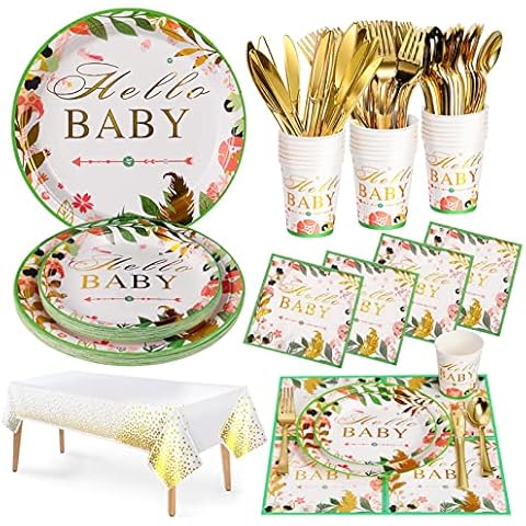 Juego de Vajilla de Fiesta de Baby Shower de 141 piezas de Nkaiso Cover