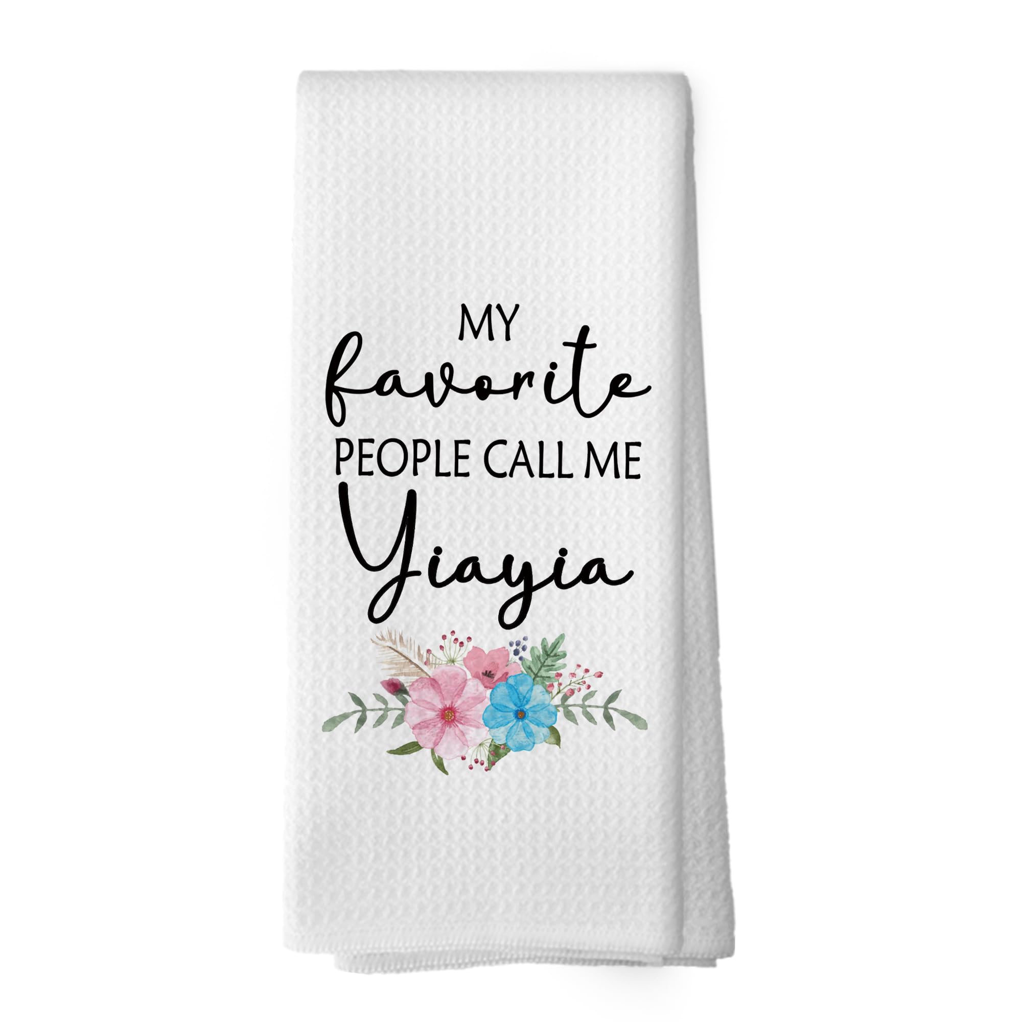 Yiayia's Kitchen Towels, Yiayia Gifts Grandma Gifts, Grandma Gifts from Grandchildren Grandkids Hand Towel Tea Dish Towels 16x24 Inch