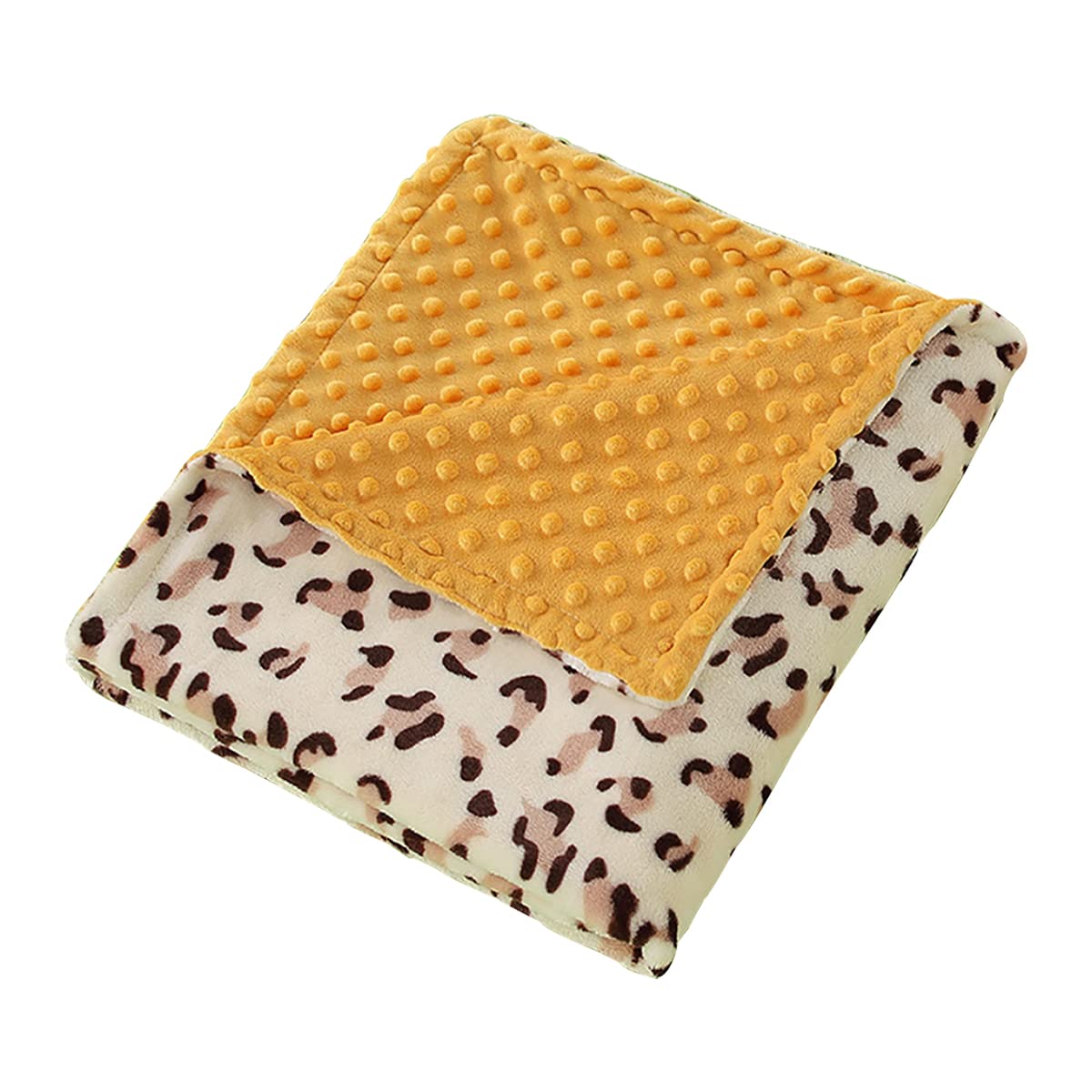 Manta de bebé Minky con estampado de leopardo, manta suave para cama de bebé con respaldo de puntos, manta de recepción para cuna recién nacido, 30 x 40 pulgadas