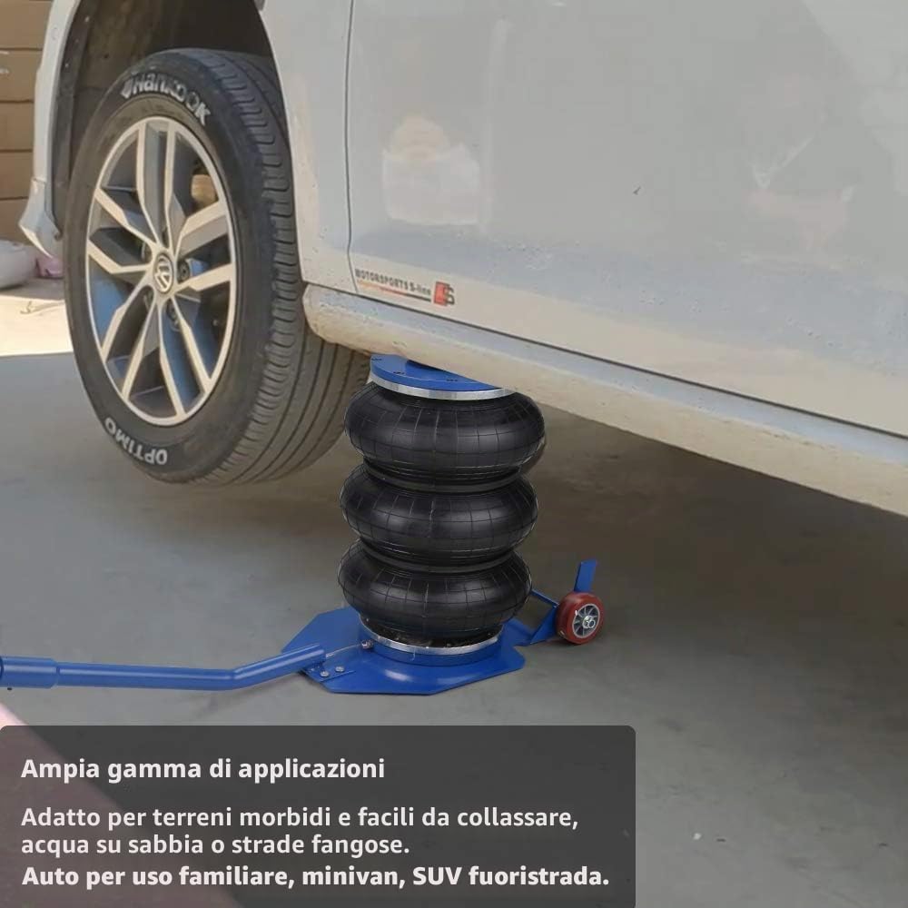 Anbull 6600LBS - Cric pneumatico da 3 tonnellate per auto, airbag addensato aggiornato, altezza di sollevamento 15-40 cm, sollevatore pneumatico capacità di sollevamento estremamente veloce