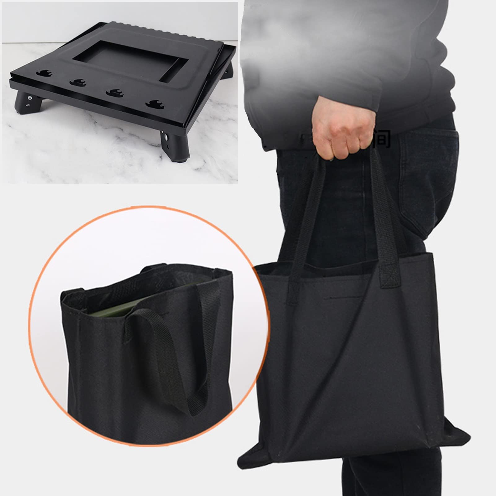 Opvouwbare Camping Houtkachel - Draagbare Outdoor Stove Met Handschoen Voor Koken En Verwarmen