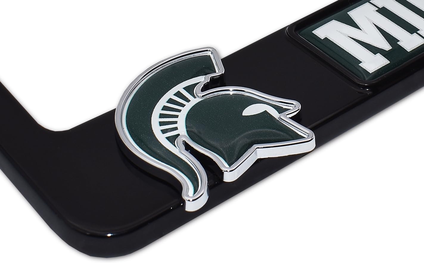 Elektroplate Officially Licensed – Michigan State University Black Metal License Plate Frame with 3D Logos affixed | Premium Metal Car Tag Holder | Weather-Proof Automotive Accessory