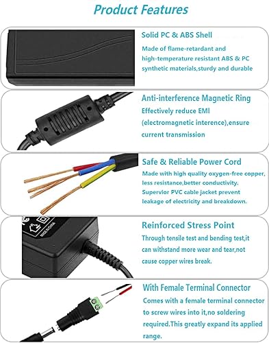 Miniatura 10 de Transformador de conmutación de fuente de alimentación de 24 V 3 Amp Adaptador de CA 100V-240V AC a DC 24Volt 3A 1.5A 1A Adaptador de alimentación
