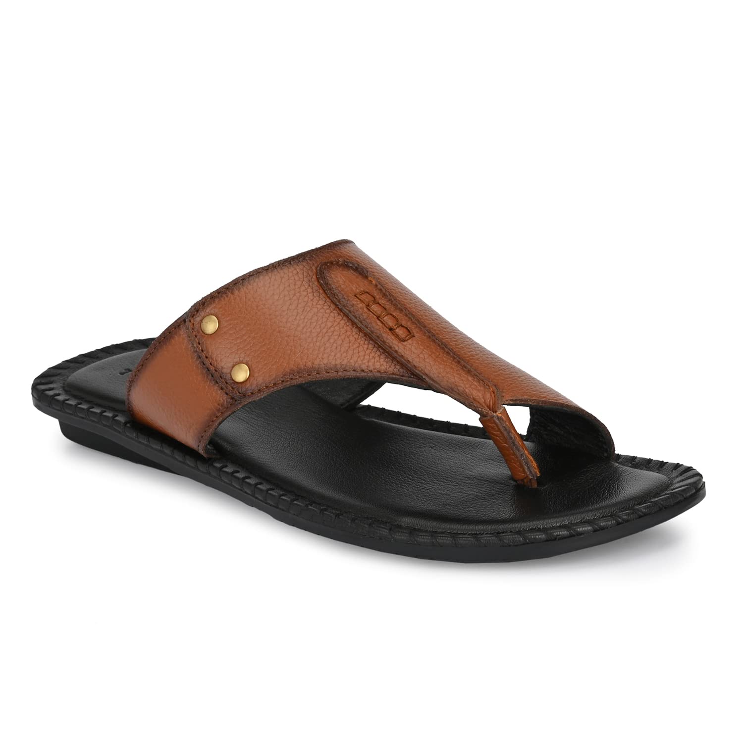 TrueYarn Mens Genuine Leather Slippers | Thong Slippers for Men |Stylish | Comfortable | Durable | Anti- Skid | Handmade |All Occasion Slippers | UK - 9 (Tan) (B0B1B9KQ5T) Amazon Price History, Amazon Price Tracker