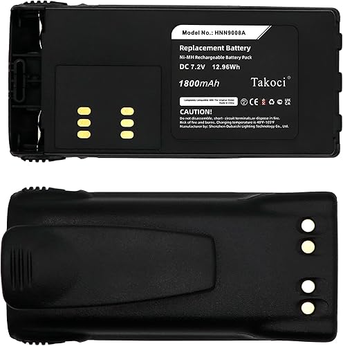 Paquete de 2 baterías de repuesto Motorola HNN9008A HNN9013 para Motorola GP140 GP320 HT750 HT1250 MTX850 MTX900 PR860 PRO5150 GP, HT, MTX, PR y PRO