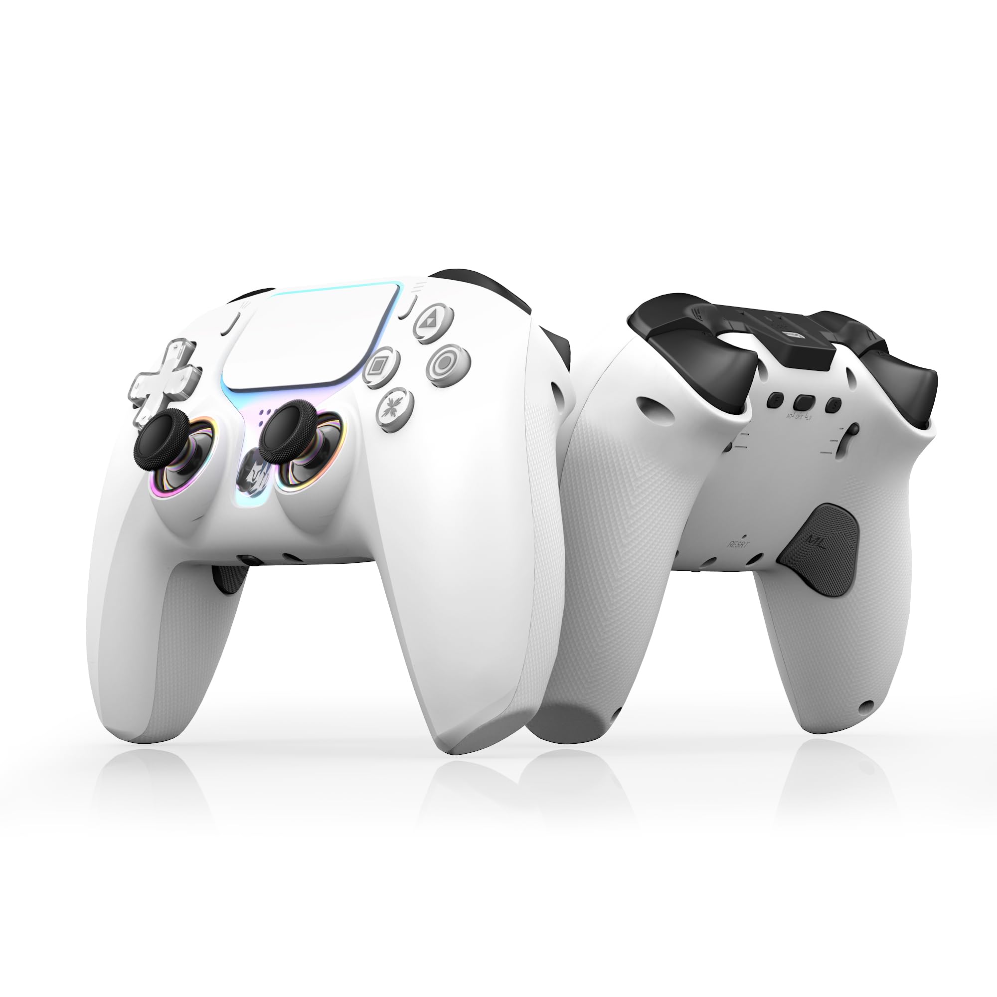 Wireless PS5 Controller Hall Effect Anti-Drift Joystick Gaming Gamepad with Programmable Back Paddles Macro Turbo Dual Vibration 6-Axis Gyro Bluetooth 5.0 RGB 3.5mm Audio Jack for PS5 Slim Pro PC