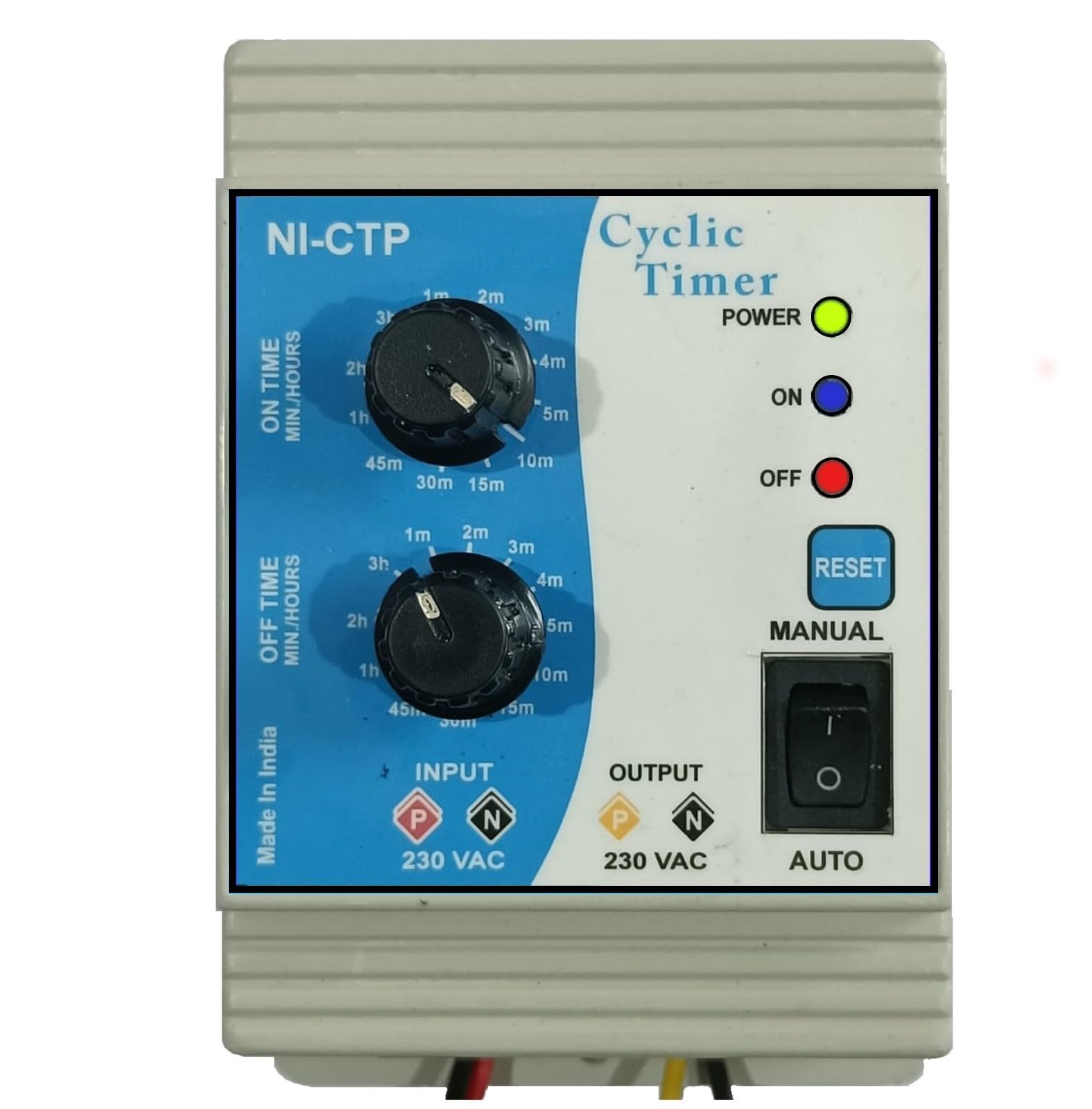 Nutronics M-1121 Analog Programmable Cyclic Time Switch for Foggers | Hydroponics Water Pumps |Auto Start & Stop Countdown Repeated Time Switch | 230VAc | Capacity:25Amp