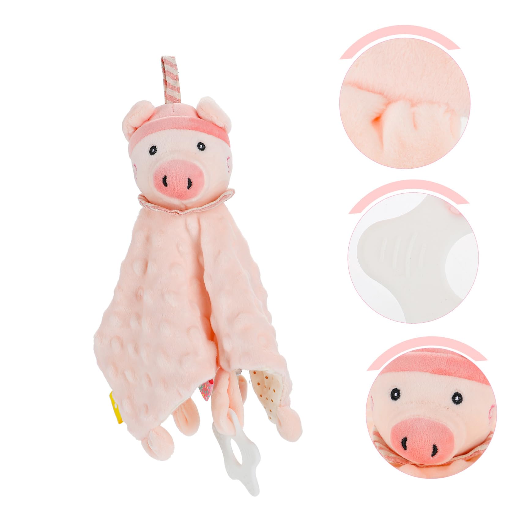 Toddmomy 1pc Cattle-Shaped Pacifying Towel Soft Appeasing Toy Boy Girl Saliva Towel for Newborns for Chewing and Soothing Design for Visual Development