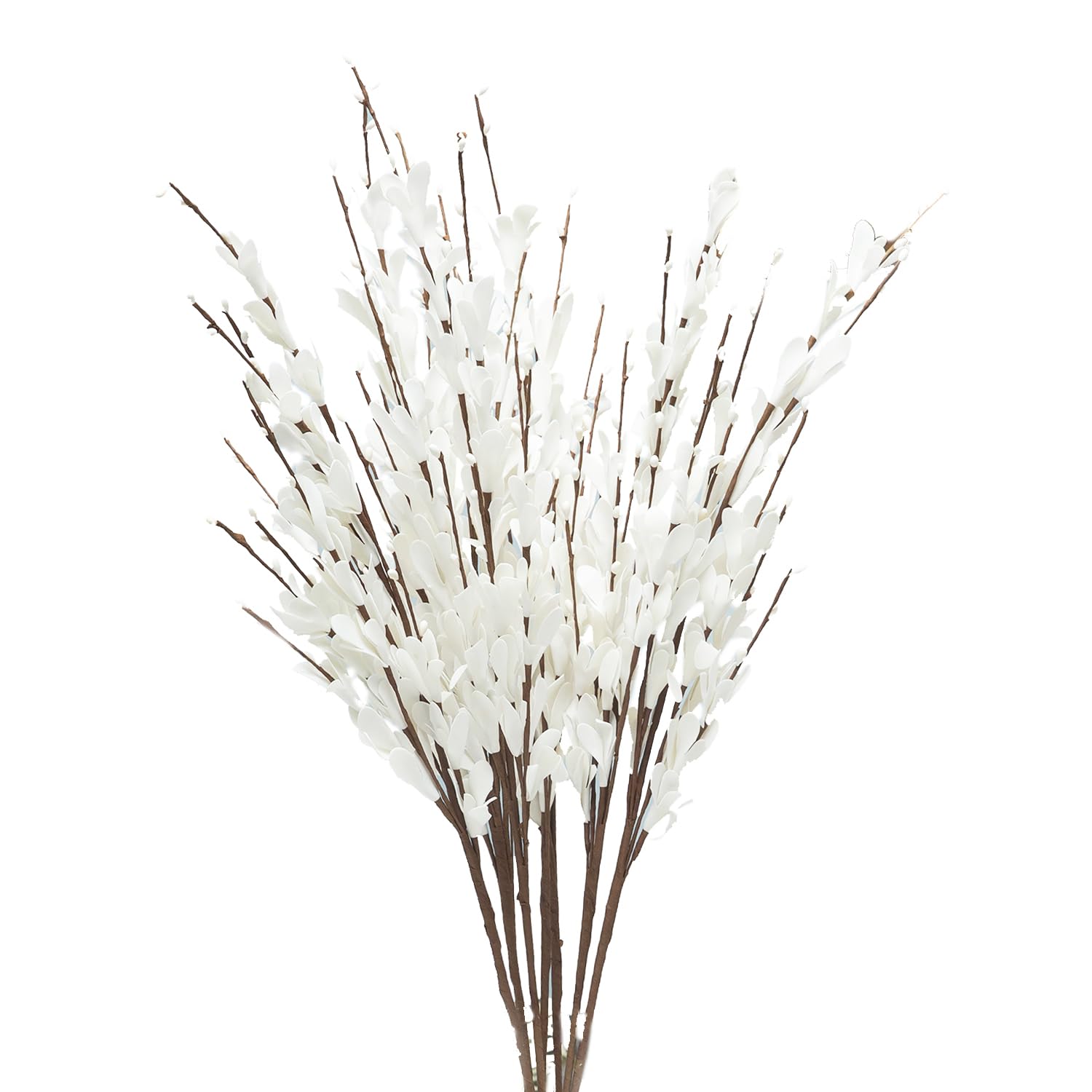 UiiziC Artificial Flowers Jasmine 8 PCS 31"/80cm Faux Plants Bulk Fake Flower Bouquet for Vase Fillers Floral Arrangement Wreath Wedding Party Bouquets Garden Centerpieces Decor (White)