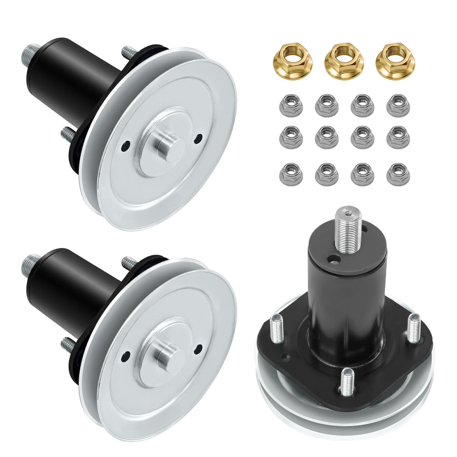 51537000 51527900 - Kit mandrino per tosaerba Ariens Ikon-X 42 Ikon-XD 42 Ikon-XL 42 Ikon-XL 42 per tagliaerba Gravely ZT X 42 ZT XL 42 con ponti da 106 cm, set da 3 (lega)