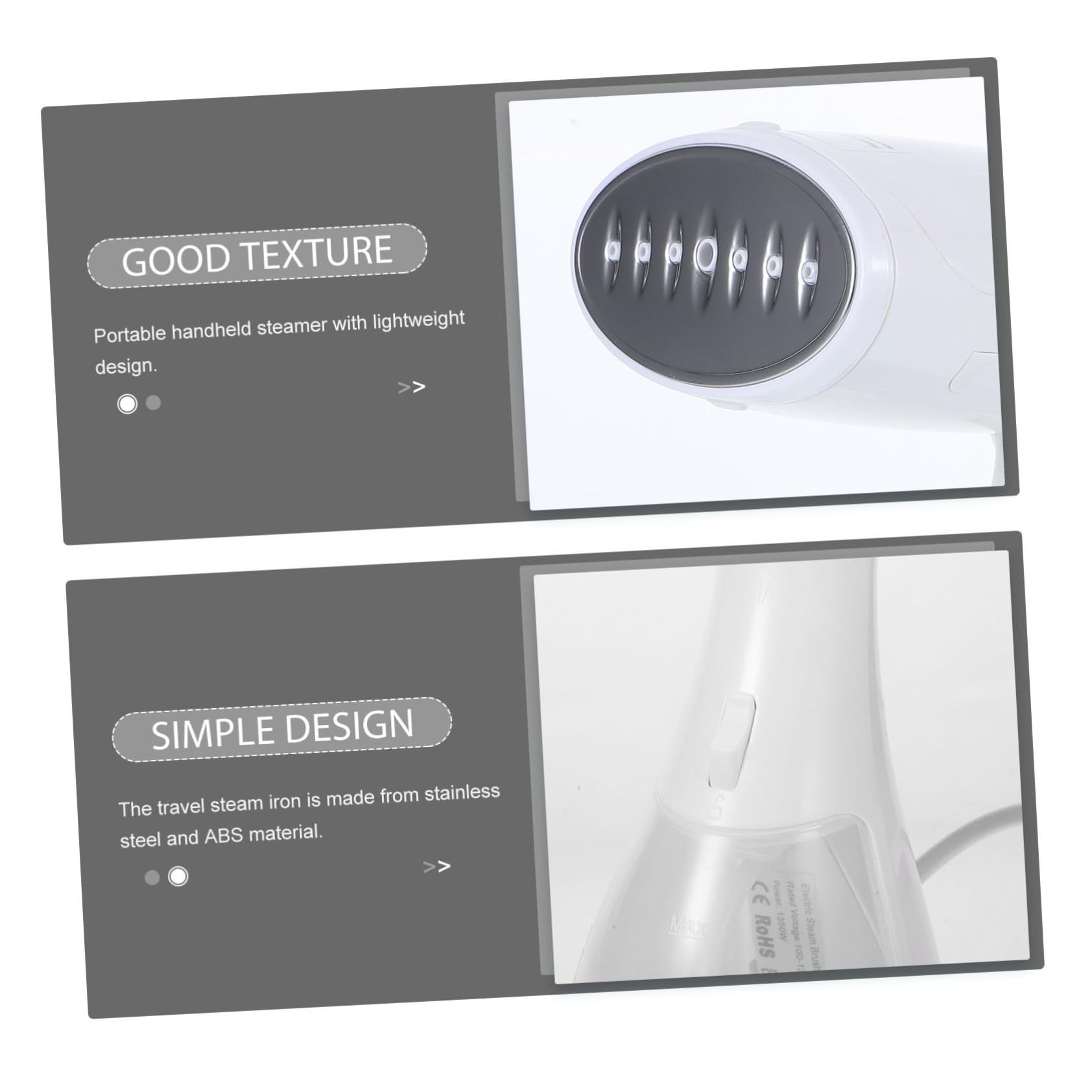 Unomor Travel Iron Portable Handheld Garment Steamer Lightweight Clothes Wrinkles Remover for Home Office Travel Design -