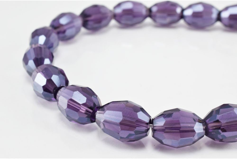 Purple Oval Faceted Beads for Jewelry or Decoration for Chandelier making Different Sizes (6x9)