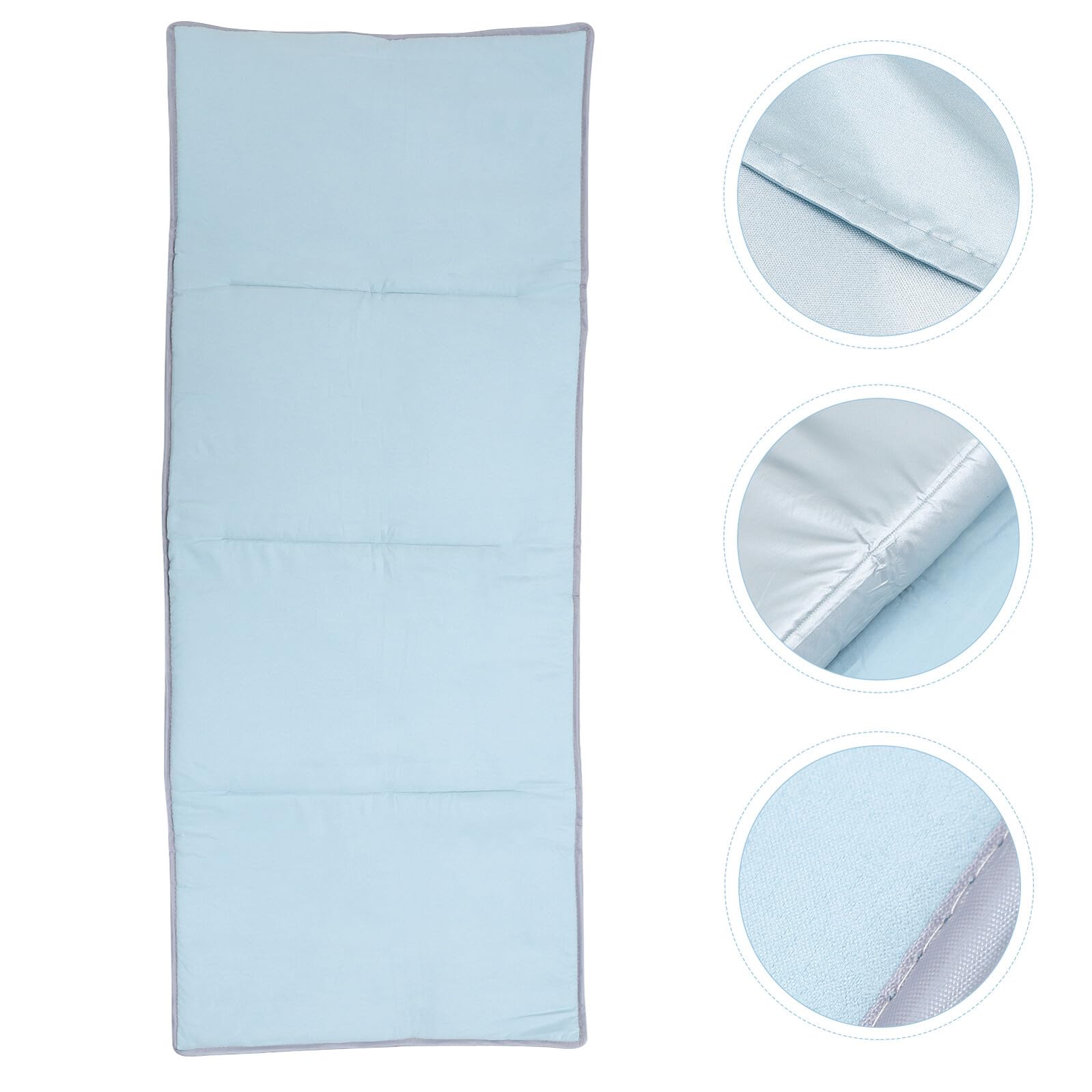 Colchoneta Portátil Plegable Azul de Gamuza para Siesta Infantil | Pp Cotton y Gel Cloth, para Sleepovers y School Nap Time, Decoracion Colegio