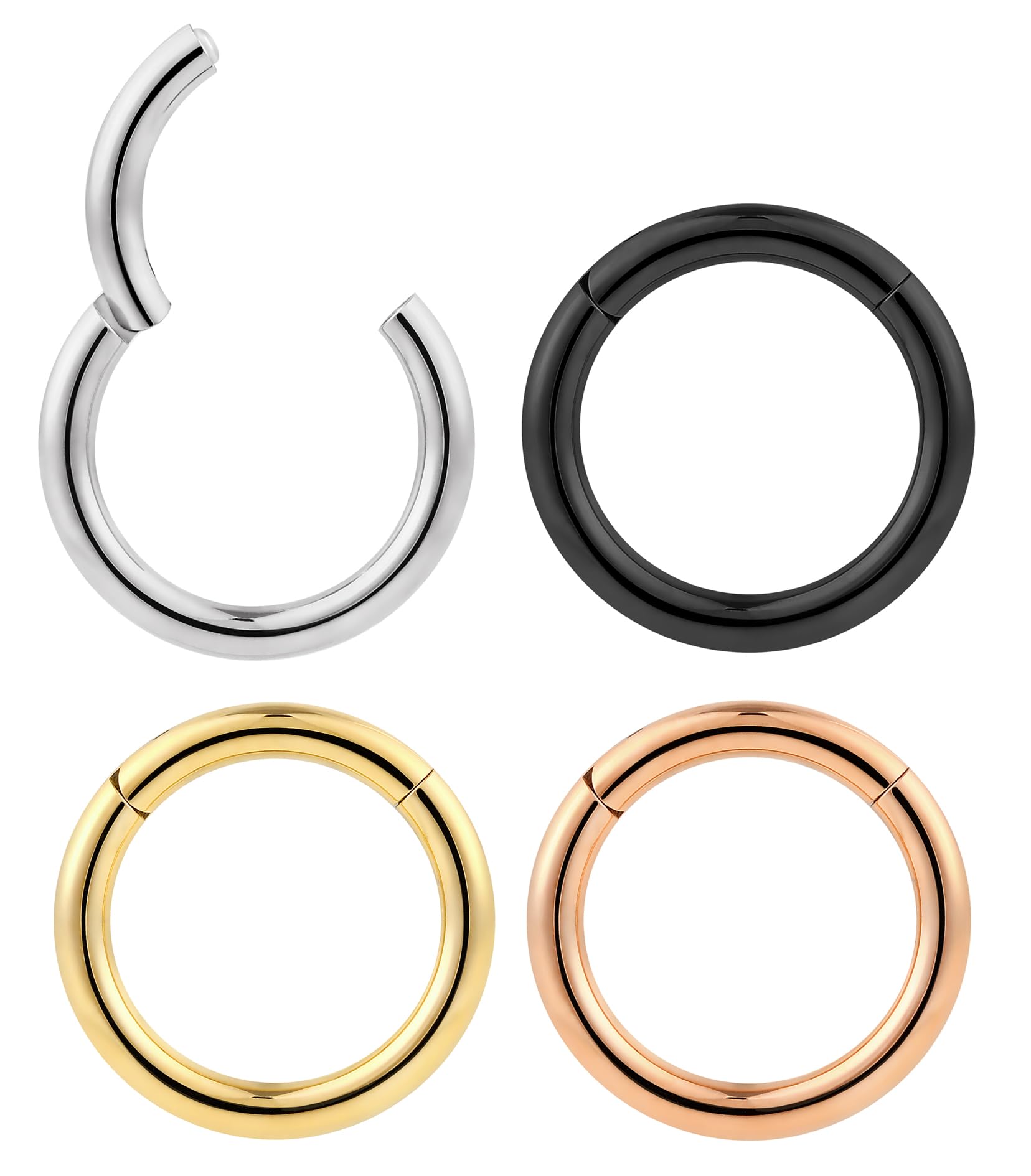 365 SLEEPERS Piercings para todo el cuerpo, aro con bisagra, de titanio G23, en calibres 20G, 18G, 16G, 14G, 12G, 10G, 8G, se venden individualmente — view 6