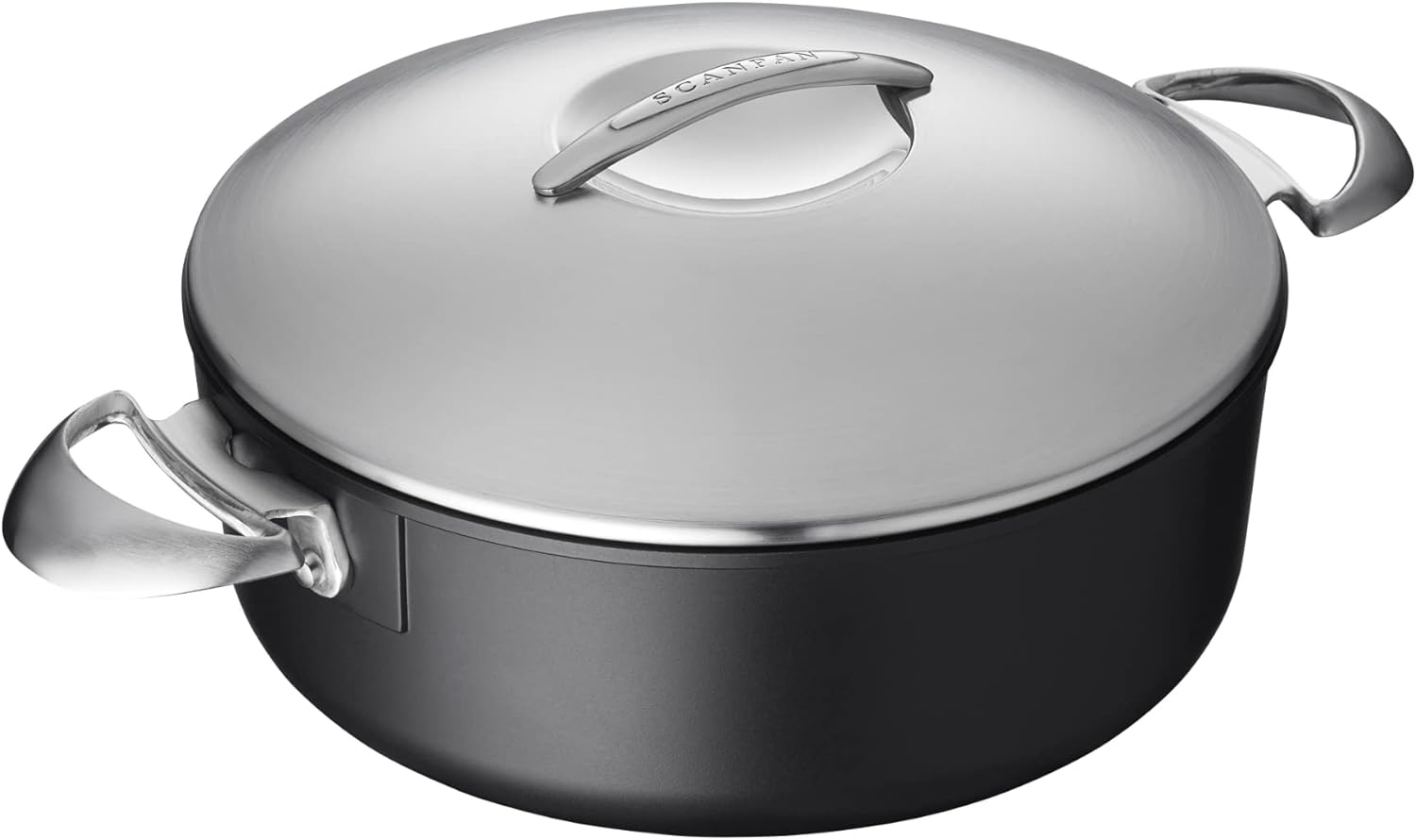 SCANPAN Professional 4.5 qt Low Sauce Pot with Lid Easy