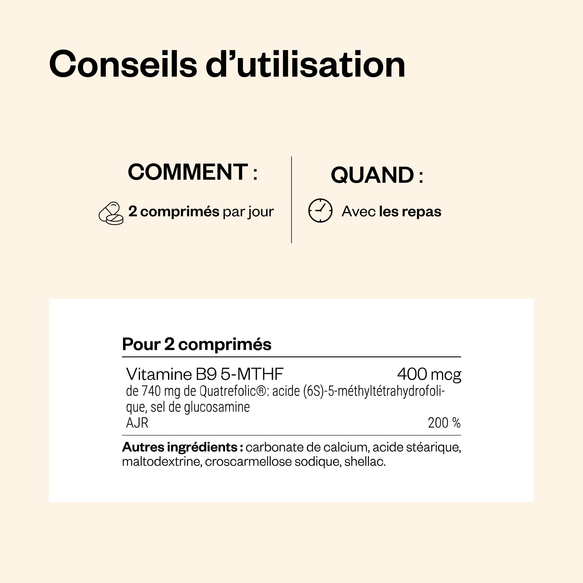 SuperFolate (Quatrefolic®) - Acide Folique (Vitamine B9) - Contribue à Réduire la Fatigue et à Soutenir la Fonction Psychologique - Élu «Produit de l’année» au NutraIngredients Award 2016 - Supersmart