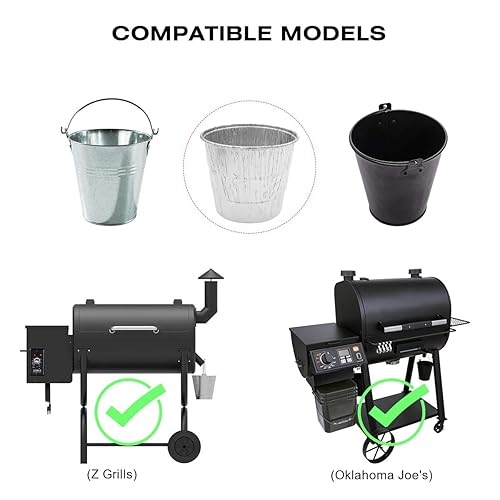 Miniatura 8 de Repuesto para parrillas de pellets Pit Boss y accesorios para ahumadores, paquete de 2 unidades de carne y 15 bolsas de grasa con 1 cubo de goteo