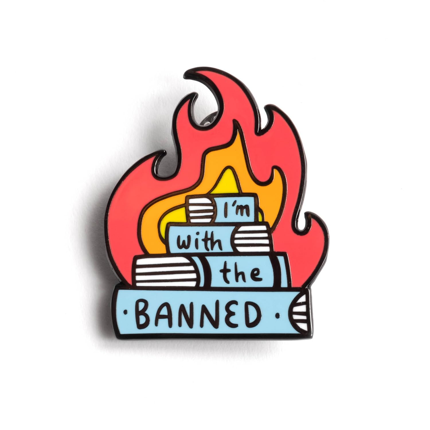 So Many Books - So Little Time Enamel Pin | I'm with the Banned - Enamel Pin - 2 Secure Clasps - Designed for Backpacks, Clothes, Hats, Lapels, Ties- Gifts for Book Lovers, Book Club Gifts, Lapel Pin - Book Pins, Backpack Pins, Lanyard Pins - Bookworm Gifts - I Love Books Pin