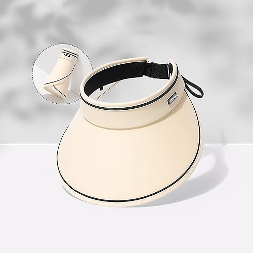 Miniatura 2 de Sombreros de visera para mujer, de ala ancha, plegable, de ala ancha, gorra de golf para mujer, sombrero de sol de playa para mujer, protección UV