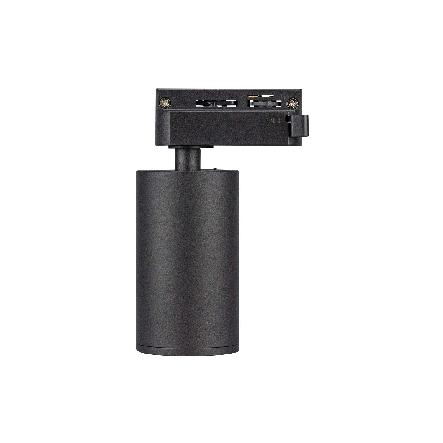 Popp® Foco Portalámparas carril en Monofásico para bombilla GU10 hasta máx 10W (Bombilla no incluida) orientable interior negro moderno (Pack 5 unidad, Negro)