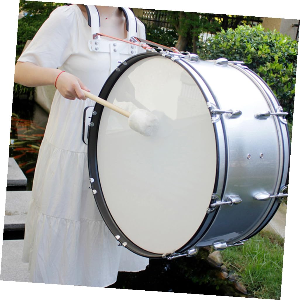 VANZACK Baqueta Para Bombo Con Mango De Madera y Cabeza De Fieltro white, Juego De Mazos De Batería Para Instrumentos De Percusión Profesionales y Estudiantes